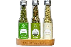 TEABALLS Bio – zestaw 3 ziół – mięta, herbata ziołowa Rothenberg, imbir, na ok. 120 filiżanek herbaty