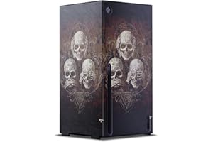 Head Case Designs Offizielle Alchemy Gothic Kein böser Drei-Schädel Gotik Spielekonsolen Wickeln kompatibel mit Xbox Series X