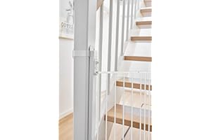 BabyDan NO Drilling Solid Wood Universal Staircase Adaptor Installation Kit Allows Safety Gates to be Fitted onto Stairs Newel Posts Balusters, White