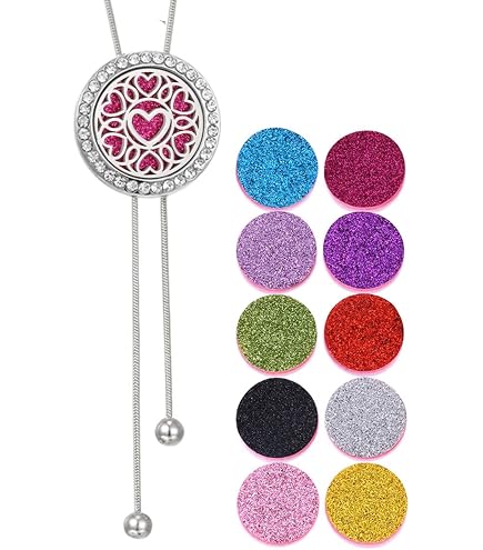 SUPERFINDINGS 2 Set Collana di Olio Essenziale Collana con Pendente A Olio Diffusore Da 55.5cm con Cuscinetti di Profumo Intercambiabili Bottiglia per Aromaterapia Regalo di san valentino SUPERFINDINGS 2 Set Collana di Olio Essenziale Collana con Pendente A Olio Diffusore Da 55.5cm con Cuscinetti di Profumo Intercambiabili Bottiglia per Aromaterapia Regalo di san valentino