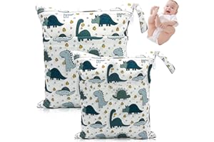 EclipseGuard Windeltasche, 2 Stück Wetbag Kindergarten Nasstasche Windeltaschen, Wet Dry Bags, Wasserdicht Waschbar Nassbeutel Organiser für Kleinkind Windeln Reisen Gym Strand Pool