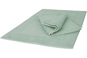 Ruggeri - Set 2 Tappeti Bagno 50x80 cm - 100% Cotone Extra Morbido - Collezione Let's Color! (Salvia)