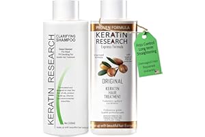 KERATIN RESEARCH Brazilian Keratin Hair Treatment Straightening Smoothing Damaged Hair Repair Complex Blowout Long Lasting Organic Natural Results, Argan Oil collagen Proteins Amino acids (120ml x2)