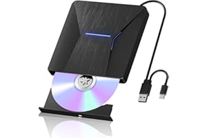 MTHSTEC External Blu-ray Drives for Laptop, External Blueray/dvd Drive for PC, USB 3.0 and Type-C Bluray Burner, CD DVD Blu Ray Disc Reader Writer Compatible with Windows XP/7/8/10, Laptop, Desktop, MacOS