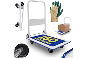 ‎TRONITECHNIK Tronitechnik® Transportwagen Plattformwagen klappbar - mit Lenkrollen 150 kg Tragkraft mit Antirutschbeschichtung - Ladefläche 72x48 cm - Paketwagen