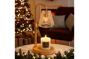 OKYUK Candle Warmer Lamp with Timer Dimmer, Birthday Gifts for Mom Women Friend Sister, House Warming Gifts, Wax Melt Warmer, Office Apartment Dorm Room Home Decor（Octagonal Champagne）