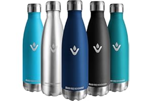 JIOBBO Vikaster Botella de agua, 500ml Botella agua acero inoxidable, Mantener 12H Caliente/24 Frío, Termo Sin BPA, Botella termica Niños, Adultos, Deporte, Oficina, Exteriores