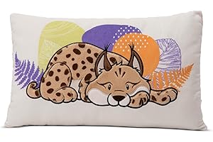 NICI poduszka przytulanka ryś Lyka 43 x 25 cm - Puszysta poduszka przytulanka z rysiem dla dziewczynek, chłopców i niemowląt, prostokątna poduszka pluszowa - 49811