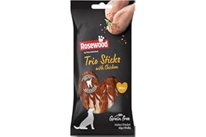 Rosewood Pets Unlimited Tricolor Chewy Sticks with Chicken, Small, Grain Free, High Protein Dog Treats - 10pc, 100g