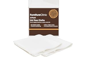 Furniture Clinic 6 Pack Of Lint Free Cleaning Cloths - 6 Cleaning Cloths For Cleaning, Oiling Wooden Furniture, Applying Wood Waxes & More