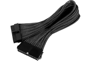 SilverStone SST-PP07-MBB - 30 cm płyta główna 24-pinowy kabel przedłużający do 24-pinowego, czarny