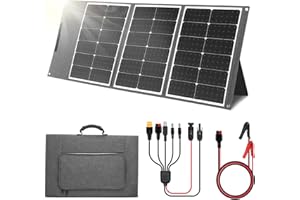 WODHMIEY 100W/200W/400W Klappbares Flexibles Solarpanel mit Controller, Hochleistungsfähiges Solarladegerät mit 24.3% Umwandlungseffizienz, Leicht, Kompakt &Wetterfest, ideal für Outdoor-Nutzung