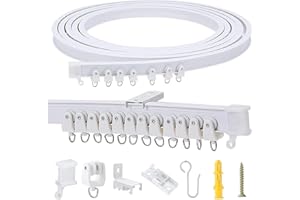 MANWETYE 3 Meter (9,8 Fuß) flexible, biegbare Deckenvorhangschiene, Raumteiler, Fensterbehandlung oder Erker, Duschschiene, Vorhangschiene für Wohnmobilanhänger, Raumteiler, Krankenhaus-Vorhangschienensystem