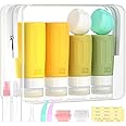 Morfone 16 Pack Travel Bottles Set for Toiletries, Morfone TSA Approved Travel Containers Leak Proof Silicone Squeezable Travel Accessories 2oz 3oz for Shampoo Conditioner Lotion Body Wash (Yellow)