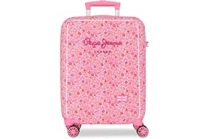 Pepe Jeans Alenka Rosa Maleta de Cabina Rosa 38x55x20 cms Rígido 2,5 kgs Cierre TSA ABS 2,5 kgs 41,8L Equipaje de Mano