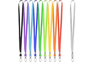WEONE 10 Piezas Nylon Cordon Correa de Cuello con Metal Clip, Oficina Cordones de Titular Insignia, Neck Strap Lanyards para Llaveros Soporte de Tarjetas de Identificación Tarjetas de Nombre (Colorido)