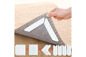 JIUZCARE Adesivi per Tappeti 28pcs Tappeto Gripper pinze Sottotappeto Antiscivolo per Tappeti Adesivo Antiscivolo Sottotappeto per Tappeti Riutilizzabile Tappeto Anti-Arriccia Moquette Fissa Angoli, Bianco