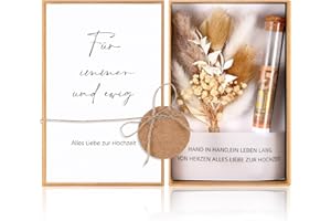 Hestya Hochzeit Geldgeschenk Verpackung Geschenkbox Hochzeitskarte Trockenblumen Hanfseil Kunststoff Reagenzglas Band Kraftpapier Anhänger Geld Hochzeitsgeschenke für Brautpaar(Immer und ewig)