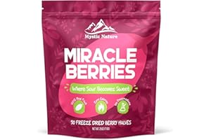 Mystic Nature Miracle Berries | Zero Calories Zero Sugar 100% Natural Fruit | 30 Servings