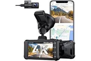 VANTRUE X4S Doppia 4K+1080P WiFi Dash Cam con APP, Fotocamera frontale 1440P 60FPS/ 1080P 120FPS opzionale, 24 Ore Dual Rilevamento Parcheggio Telecamera per Auto, Sensore G Max 512G