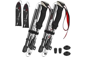 CalmGeek Bastones de senderismo, bastones de trekking, bastones de senderismo ligeros y plegables, cinco bastones para senderismo, camping, mochilero