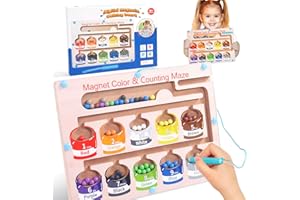 AKOKIE Montessori Toys for 2 3 4 5 Year Old Boys Girls,Magnetic Color and Number Maze Wooden Toys Gift for 2-5 Year Old Boy Girl Fine Motor Skills Toys Educational Kids Boys Toys Age 2-5 Birthday Gifts