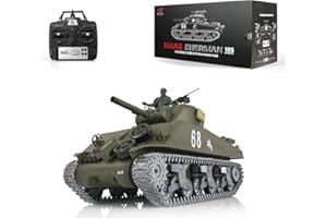 wheelfun Heng Long RC Tank 1/16 Personalizzato 7.0 M4A3 Sherman RC Serbatoio 3898 360 ° Rotante Torretta Infrarossi Combattimento Piste Metallo Generatore di Fumo Ruote di guida in metallo BB Tiro