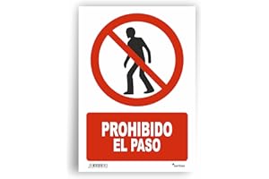 SERIBAS Señal Prohibido el Paso - Plastico PVC 0.7mm Resistente y Duradero - Medidas 21 x 30 cm - Cartel Prohibido el Paso para interior como exterior - Señalización para restringir accesos.