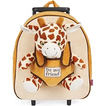 PERLETTI Sac à Roulette Maternelle Avec Peluche Amovible - 29x32x11cm - Pour Enfant 3-5 Ans