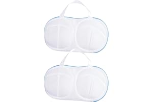 ETHLOMOER Laundry Bags for Washing Machine, 2 Pack Bra Wash Bags for Women, Anti Deformation Washing Bag, Laundry Bags for Washing Machine with Zipper, Ideal for All Cups Sizes, Blue.