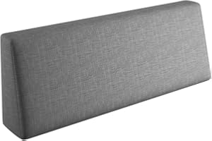 sunnypillow Palettenkissen für Gartenmöbel - Rückenkissen 120x40x20/10cm - Rückenpolster für Bett und Sofa - Palettenpolster, Gartenpolster für Palettenmöbel - Lounge Kissen mit abnehmbarem Bezug Grau