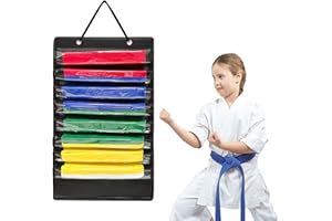 BlyeMichdi Organisateur de ceintures d'arts martiaux, présentoir de ceinture de karaté à suspendre pouvant contenir 8 ceintures de karaté, support de ceinture de karaté, support de ceinture de