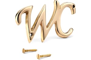 NKlaus dörrskylt WC av mässing guld toalettskylt 9,5 x 5 cm dekoration skyltar 11757