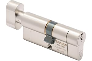 Sterling Int Ext TS007 BS1, cilindro per porta a 1 stella, approvato dalla polizia, sicuro con design girevole, in nichel satinato, interno 40 mm, esterno 60 mm (100 mm in totale)