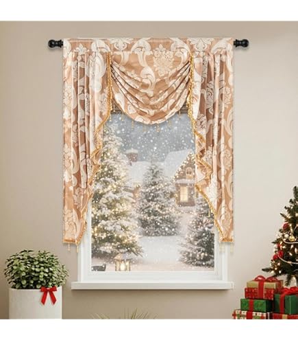 Elrene Home Fashions All Seasons Room - Mantovana oscurante per finestra, con tasca per bastone, cascata, 132 x 91,4 cm (1, blu navy