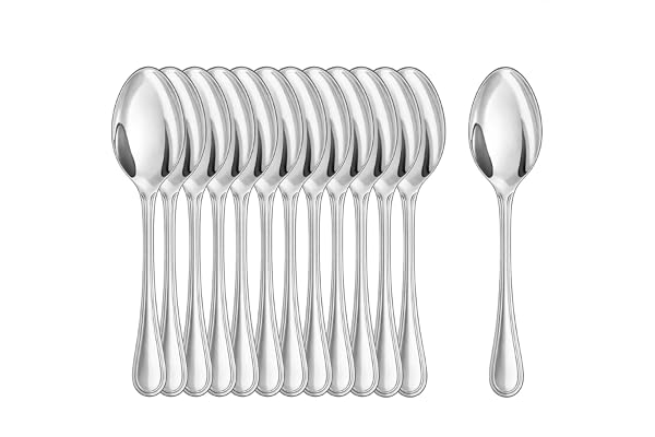 COM-FOUR® 12x teskedar av rostfritt stål, snygga bordsbestick i enkel