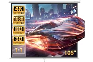 Todeco Projektor-Leinwand, Rolloleinwand, 190 x 190 cm, Material: Nylongewebe, Klappmaß: 204 x 9 cm