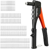 ValueMax 4-in-1 Manual Riveter with 200 Rivets | Includes 2.4/3.2/4.0/4.8mm Rivets for Metal, Wood, Plastic and DIY Work