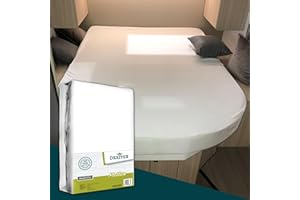 Dexitex Caravan Island Protège-matelas 135-160x210 cm Blanc Oeko-TEX Multi-stretch 100% Coton Entretien Facile Évacuation Humidité