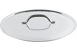 Pentole Agnelli Couvercle en Aluminium avec Bord et Monture rivetée en Acier Inoxydable, argenté 60 cm Argent