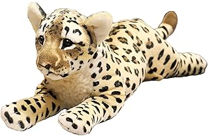 TRAVELKNOT Peluche Simulation Léopard 48CM Jouets Animaux Coussin Decor Oreiller Mignon Approprié pour Les Enfants Adultes