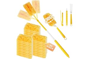 LIAILA 32 Stück für Swiffer Duster Staubmagnet Nachfüllpack Set, 360° Staubwedel für Teleskopstange Starke Adsorption Tierhaaren, Staub, Allergenen