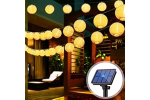 ‎BTFARM btfarm Solar Lichterkette Aussen Lampions, 8M Lampion Außen Wetterfest IP65 Laterne Lichterkette Outdoor 8 Modi Solarlichterkette Deko für Garten, Balkon, Terrasse, Hof (Warmweiß)
