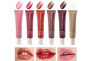 BEKOEEN 6 Colori Lip Gloss Mirror Lip Glaze, Lucidalabbra Idratante Lip Jam, Gloss labbra Rimpolpante Colorato Trasparente lucido, Cura delle labbra Liscia e Nutriente Fresca e Trasparente Lip Jam Hydrating