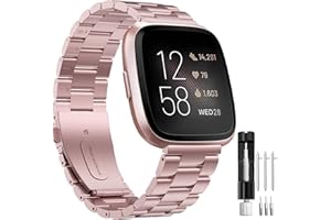 Hatolove Cinturini Compatibile per Fitbit Versa 2, Fitbit Versa, Fitbit Versa Lite, Cinturino in Acciaio Inossidabile in Metallo Cinturino Compatibile con Fitbit Versa 2, Versa Lite, Versa