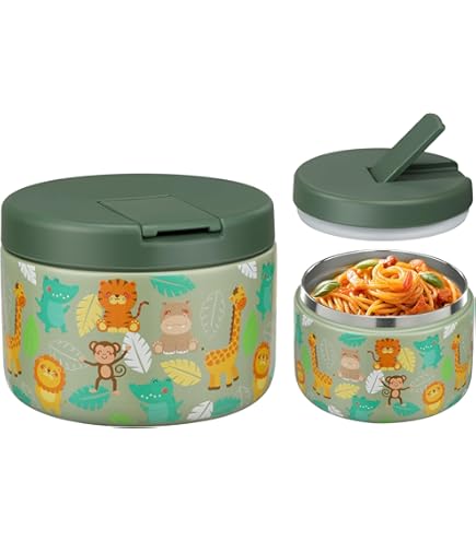 Itslife Thermocontainer voor eten, 350 ml, roestvrij staal, warmhoudcontainer, lekvrije lunchcontainer voor kinderen, met gespafdekking, brede hals, isolatie, geschikt voor koud en warm eten, roze