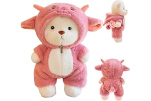 BAISHUWU Orsacchiotto Peluche, 30CM Orsacchiotto di Peluche con Costume da Agnello, Adorabile Orsetto di Peluche, Teddy peluche, Orsacchiotto in Morbida Pelliccia, per Compleanno, Natale, San Valentino