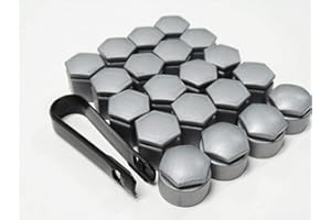 Partsdealers Capuchons d'écrous de roue pour Audi Q7 2006–2015 19 mm avec outil Gris clair mat