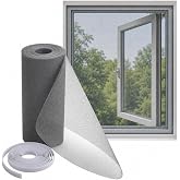 Netfly Mosquito Net for Windows 4×5 ft, Grey | DIY Self-Adhesive Insect Screen Mesh | Fine Mesh Fly & Bug Screen Curtain | Wi