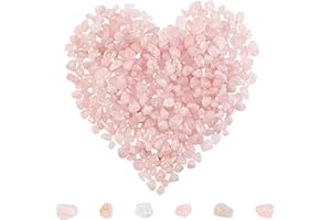 SUNNYCLUE 400pcs Rose Quartz Beads Chips 5-8mm Long Irregular Rose Quartz Beads Crystal Stone Beads Gemstone Semi Precious for DIY Jewellery Making Bracelet Necklace Wedding Gift Decor, 173g